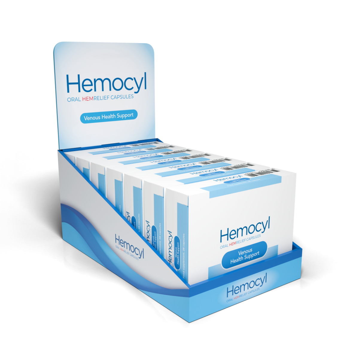 Hemocyl oralne kapsule u pakiranju za ljekarne – dodatak prehrani za hemoroide i potporu zdravlju vena